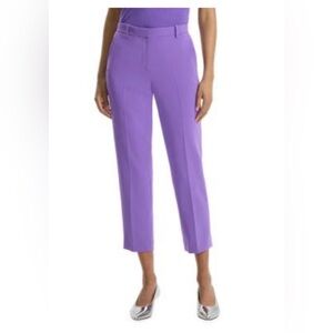 Theory Purple Women's cropped Straight-Leg Ankle Pants